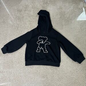 SHEIN BLACK WHITE TEDDY BEAR HOODIE SWEATER INFANT 12-18 MOS